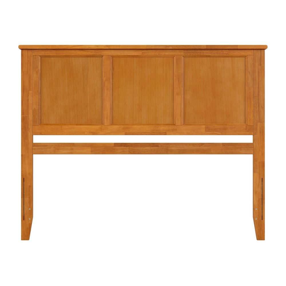 AFI Madison Queen Solid Wood Panel Headboard with Attachable Charger, Light Toffee