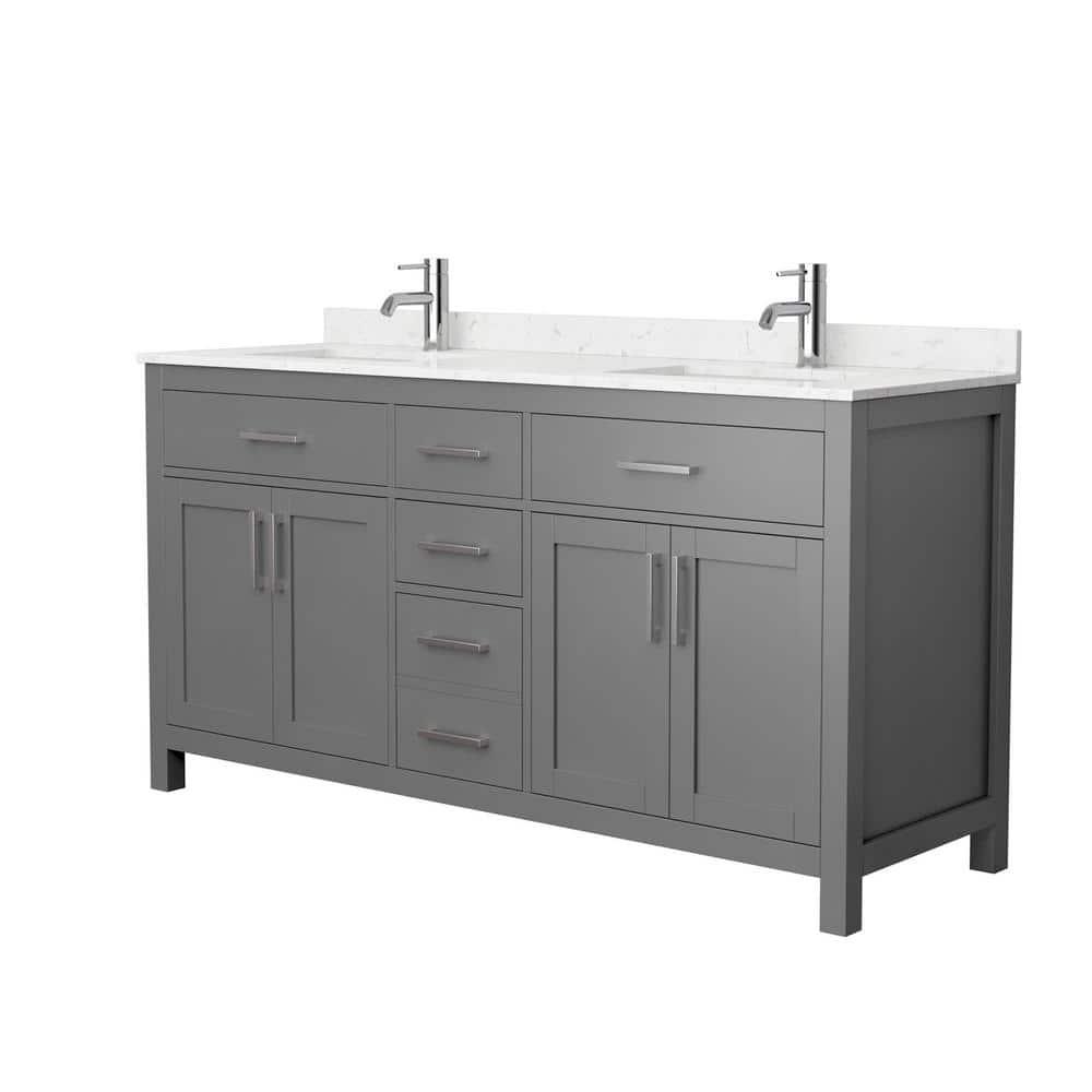 Beckett 66" Freestanding Double Bathroom Vanity with Cultured Marble Top