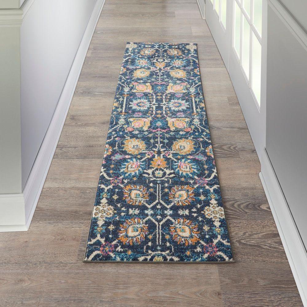 Nourison Passion Bohemian Indoor Rug Navy 2'2" x 7'6"