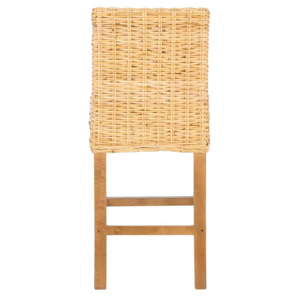 Tobie Rattan Counter Stool - BST6501 - Natural/Golden Brown - Safavieh