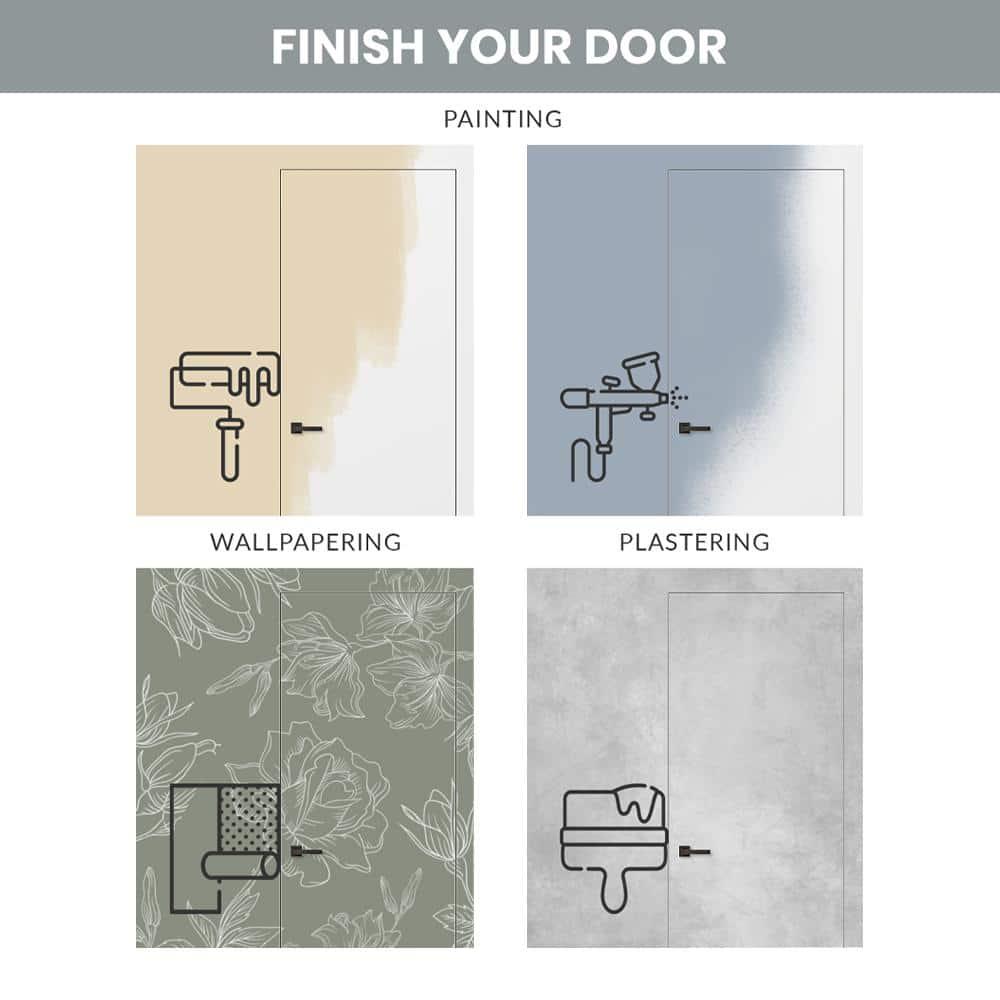 Belldinni Invisible Frameless Door Manufactured Wood Solid Core Regular Interior Door