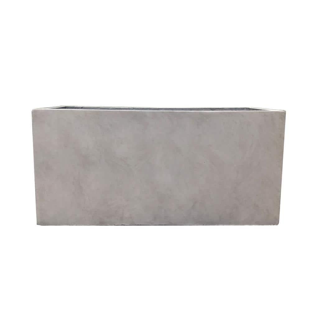 Rosemead Home & Garden, Inc. 12" Rectangular Concrete/Fiberglass Elegant Indoor/Outdoor Planter Weathered Gray