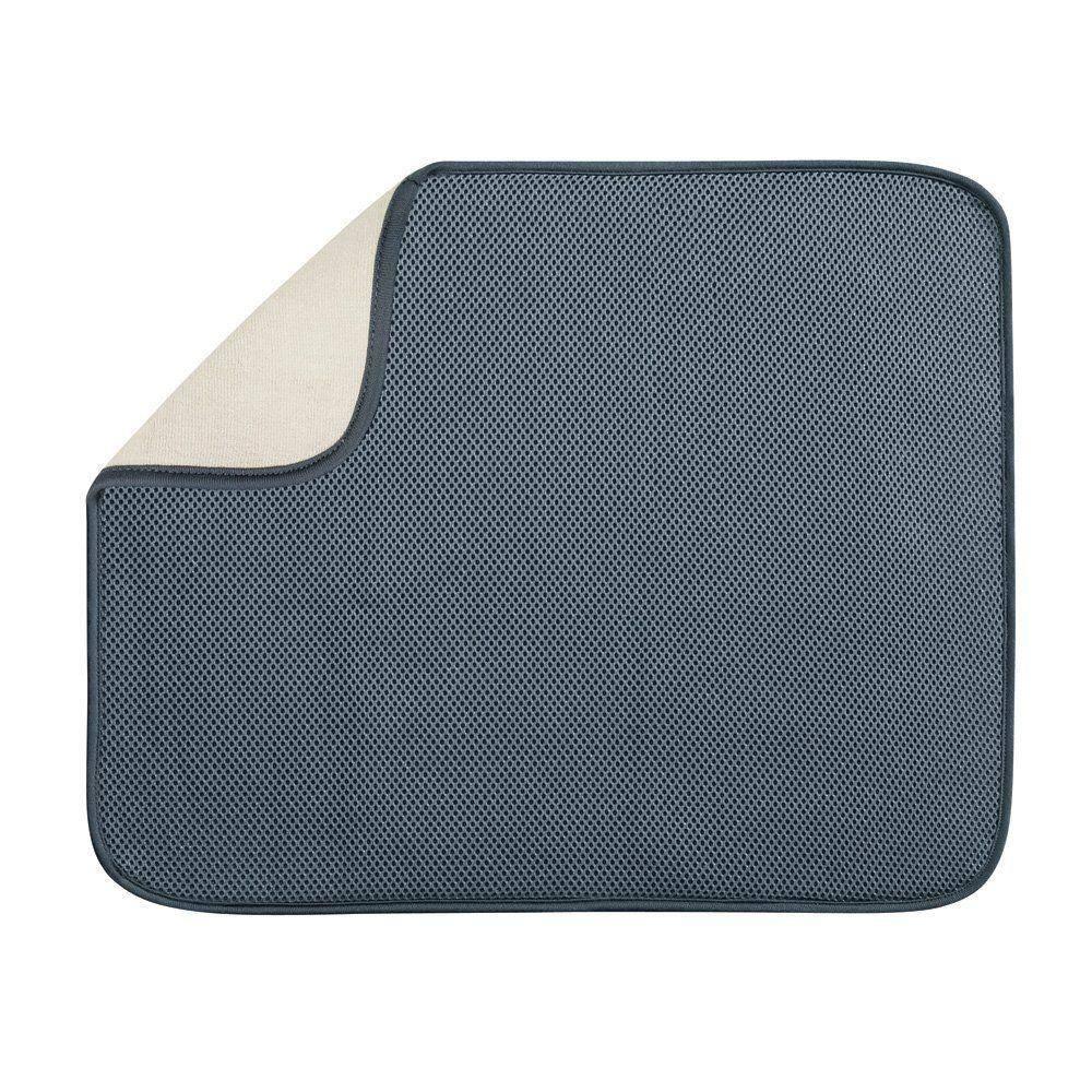 InterDesign iDry Kitchen Mat Solid, Large, Gray