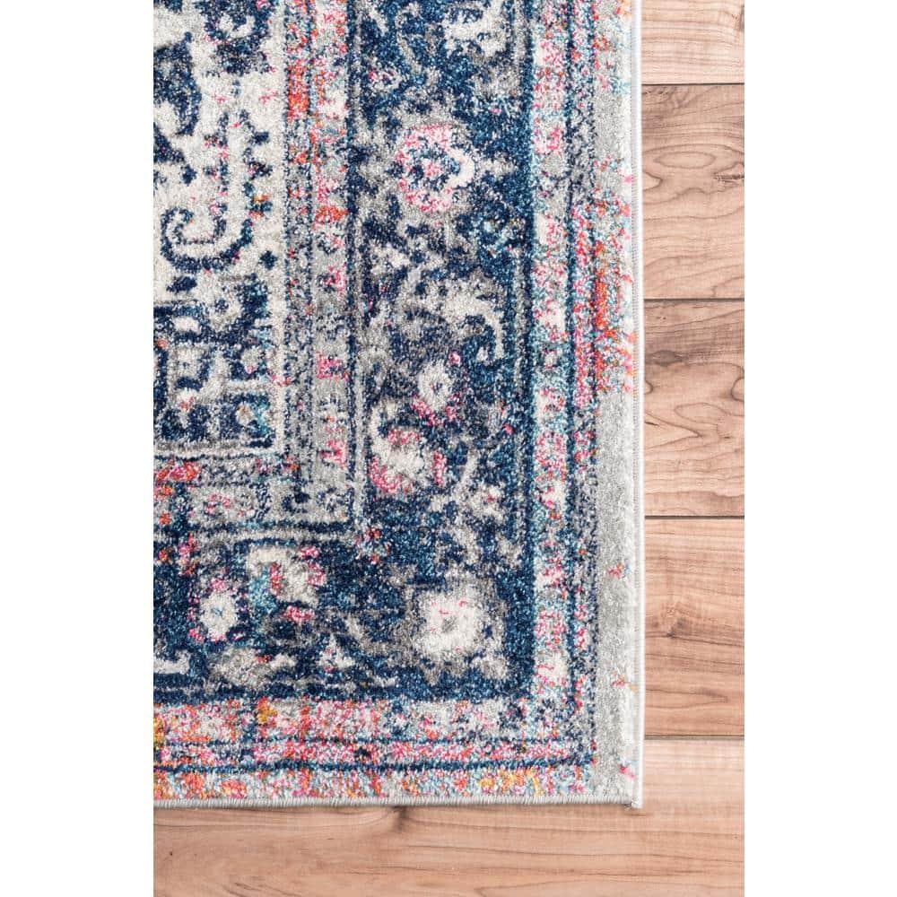 Nuloom Lilah Medallion 4x6 Indoor Area Rug for Living Room Bedroom Dining Room Kitchen, Blue/Multicolor