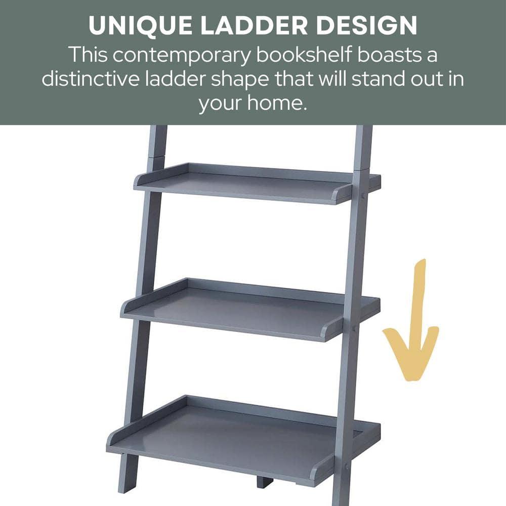 Convenience Concepts American Heritage Bookshelf Ladder, Gray