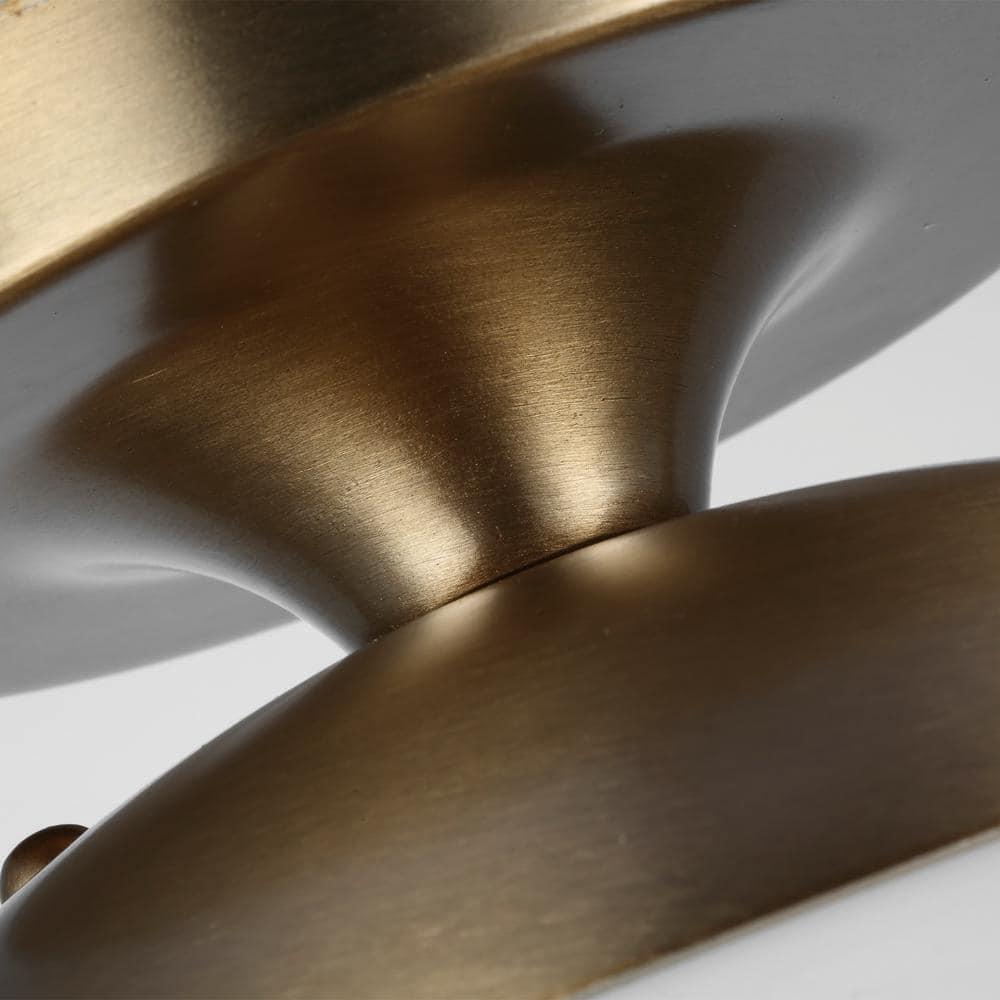Satin Brass Globe Semi-Flush Mount Light with White Glass