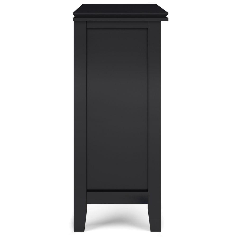 Simpli Home Artisan 30"W Solid Wood 2-Shelf Low Storage Cabinet with Glass Doors and Adjustable Shelves