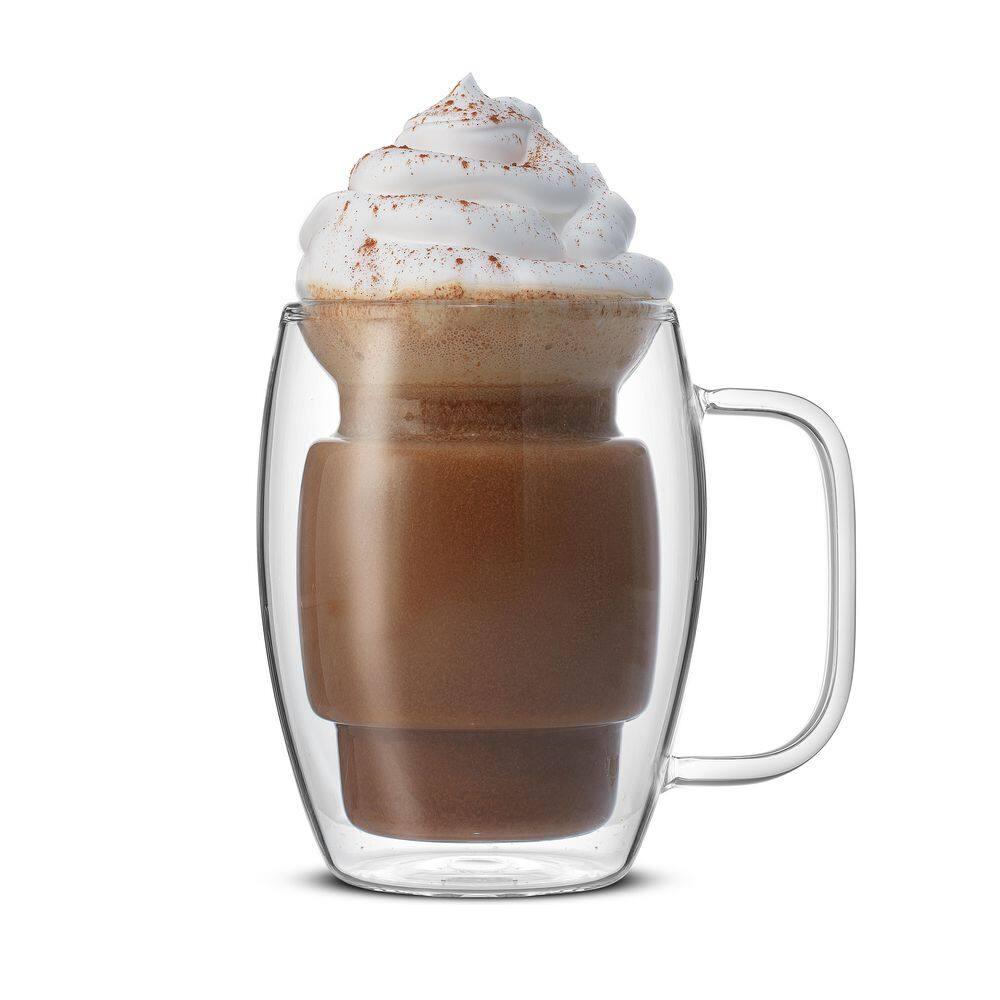 JoyJolt JoyJolt Cadus Double Wall Coffee Tea Glasses, 16oz (Set of 2)