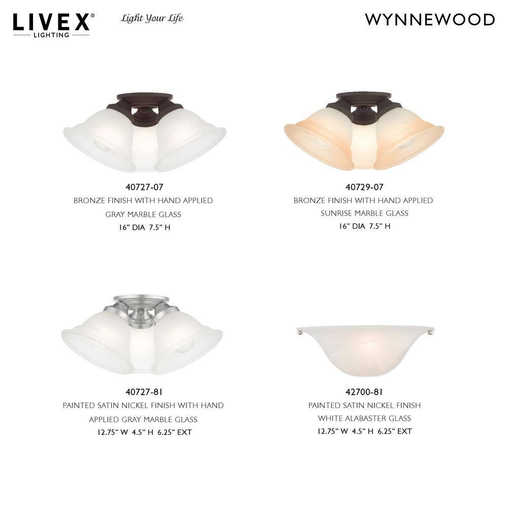 Livex Lighting Wynnewood 3 - Light Flush Mount in  Bronze