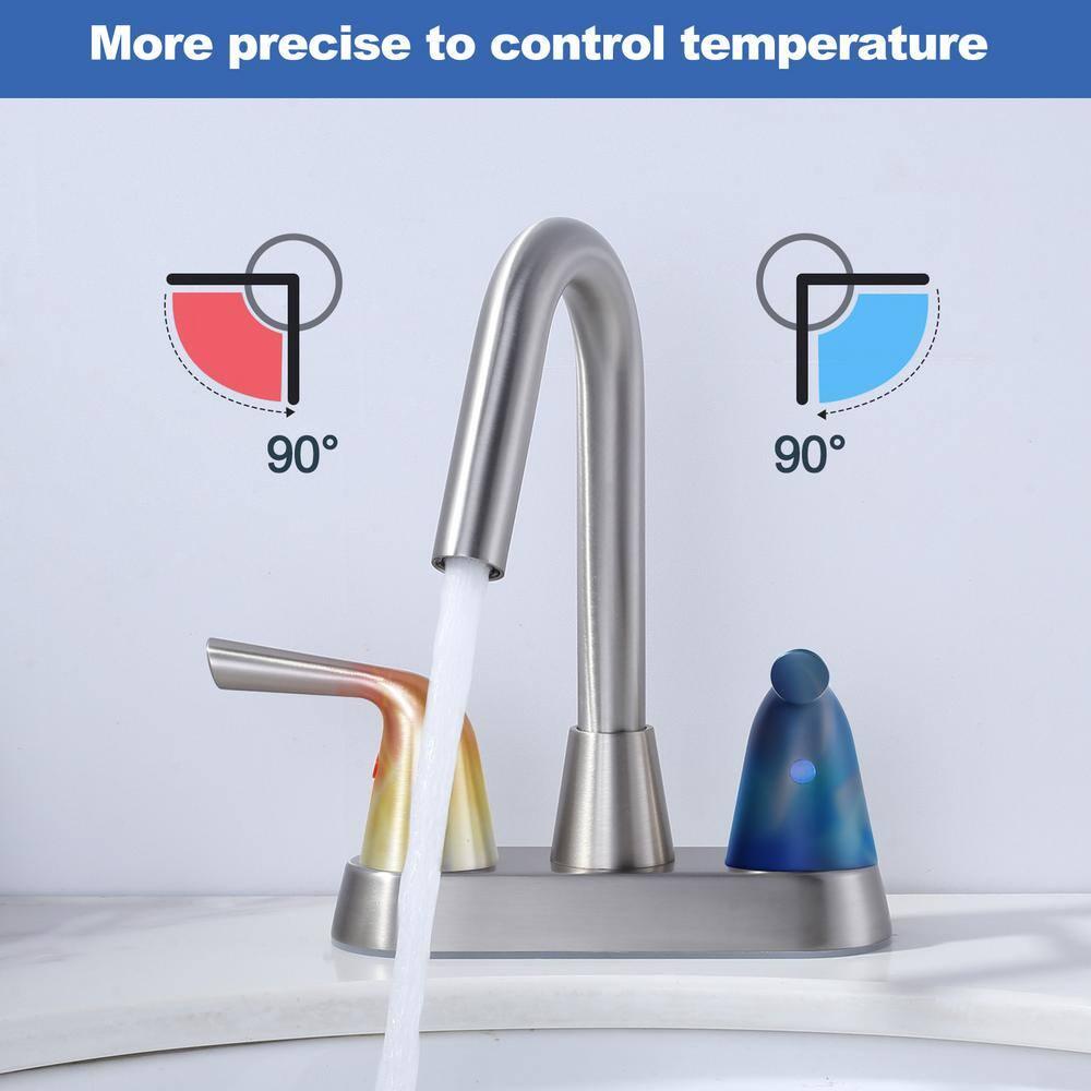 Centerset 2-handle Bathroom Faucet with Drain Assembly