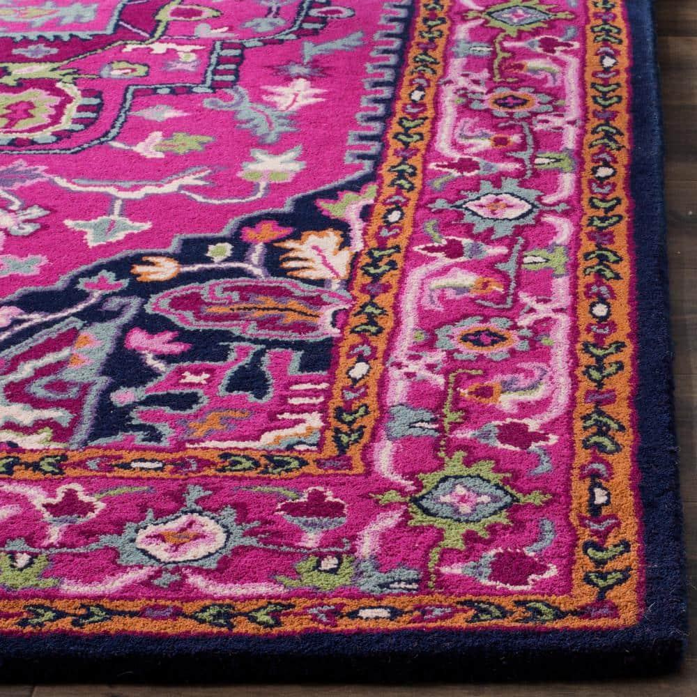 Bellagio BLG541 Hand Tufted Area Rug - Pink/Navy - 8'x10' - Safavieh.