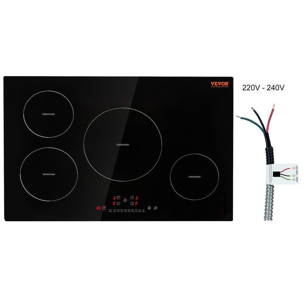 VEVOR Built-in Induction Electric Stove Top 30 Inch,4 Burners Electric Cooktop,9 Power Levels & Sensor Touch Control,Easy to Clean Ceramic Glass Surface,Child Safety Lock,240V