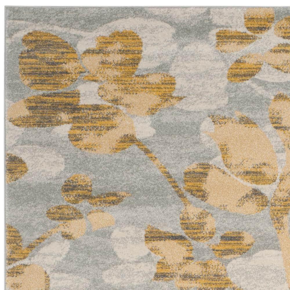 Evoke EVK236 Power Loomed Area Rug - Grey/Gold - 8'x10' - Safavieh.