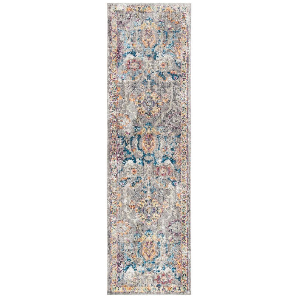 Bristol BTL347 Power Loomed Indoor Runner Rug - Grey/Blue - 2'3"x10' - Safavieh
