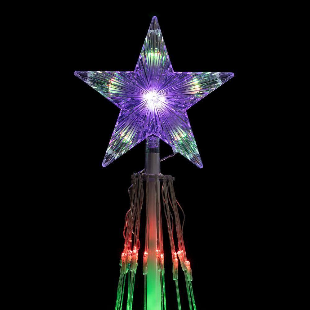 Alpine Corporation 86"H Indoor Artificial Christmas Tree with Multi-Colored Lights and Star Topper , Christmas Decoration