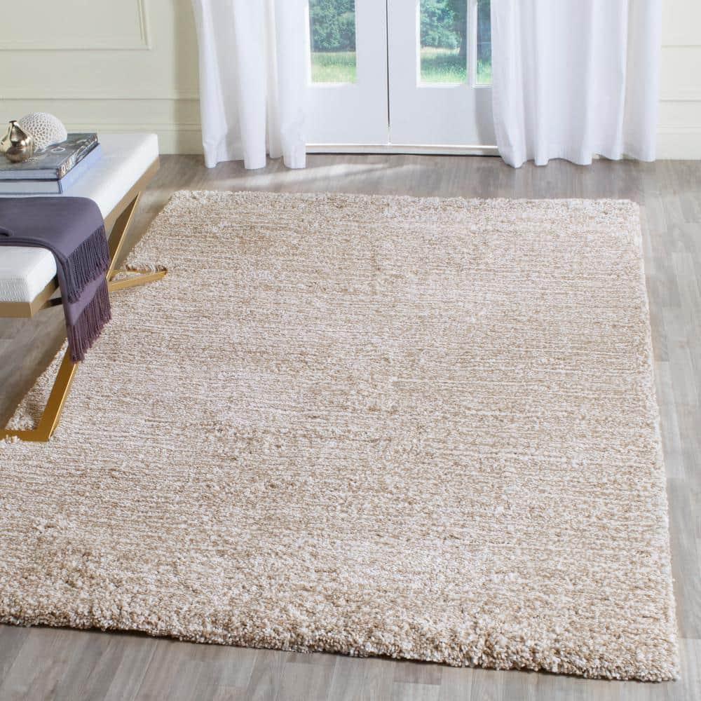 Ultimate Shag SGU211 Hand Tufted Indoor Area Rug - Sand/Ivory - 5'x8' - Safavieh.