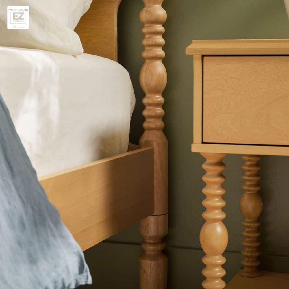 Vivienne Traditional Easy Assembly Solid Wood Turned Spindle Bed