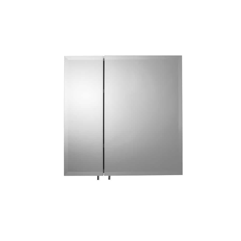 Croydex Wellington Double Door Aluminium Bathroom Medicine Cabinet in White (24x24in)