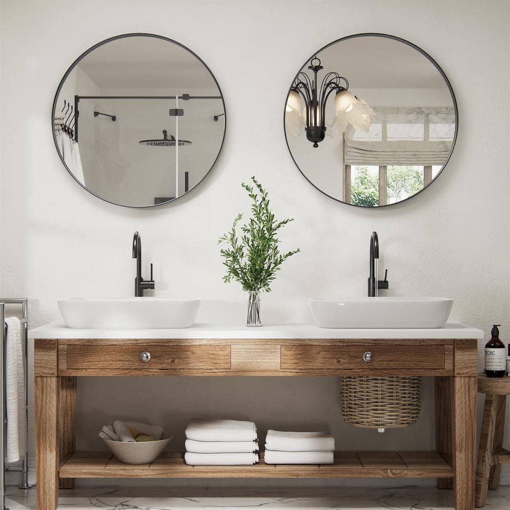 Mercer41 Alauni Round Bathroom Vanity Mirror Wall Mounted Bathroom Circle Mirrors for over sink,Home Decor