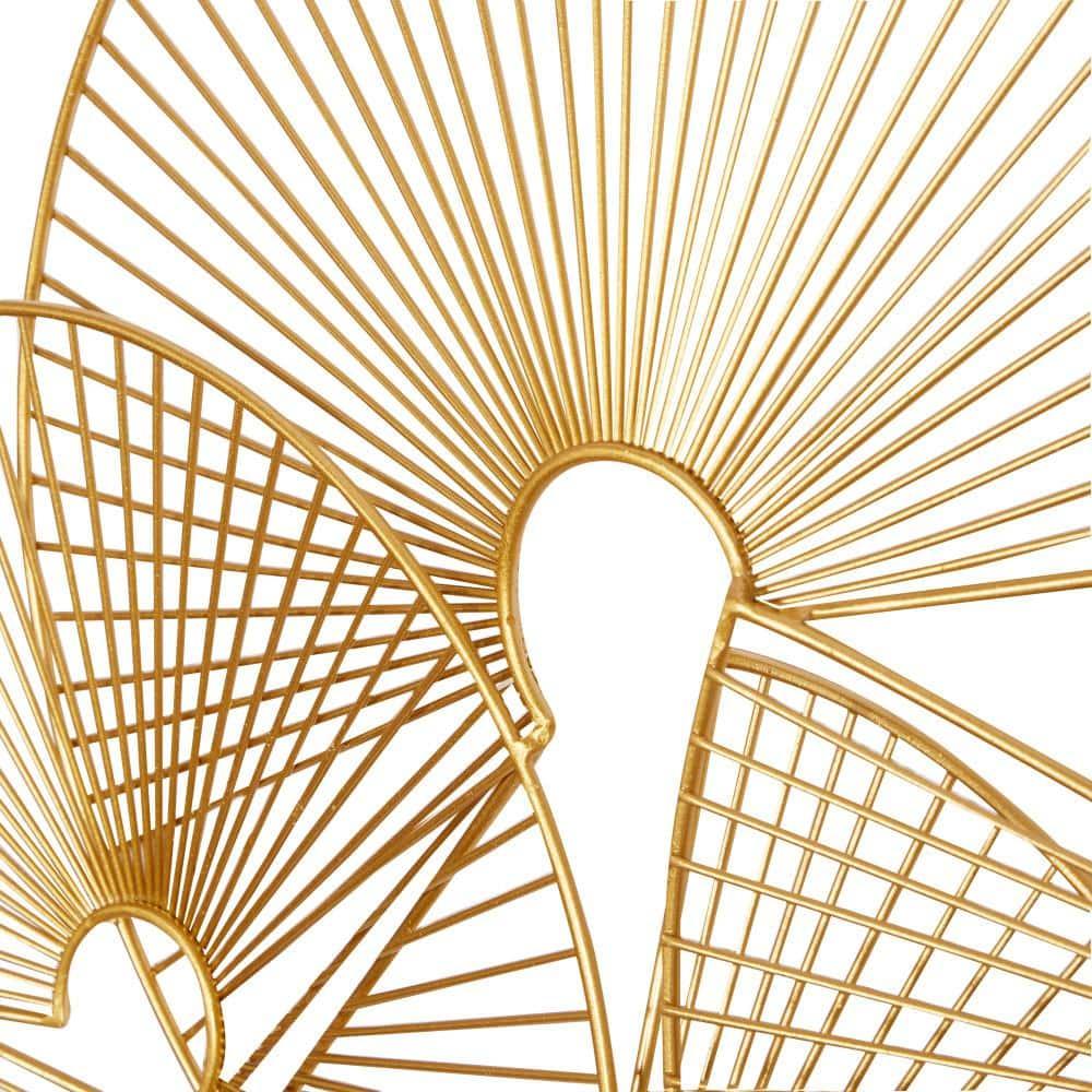 CosmoLiving by Cosmopolitan Gold Metal Half Moon Sunburst Wall Decor