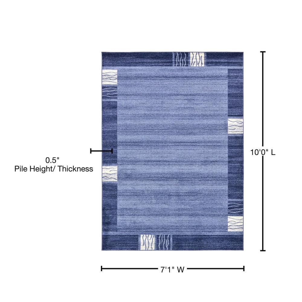 Rugs.com Angelica Collection Rug – 7' x 10' Light Blue Medium Rug Perfect For Bedrooms, Dining Rooms, Living Rooms