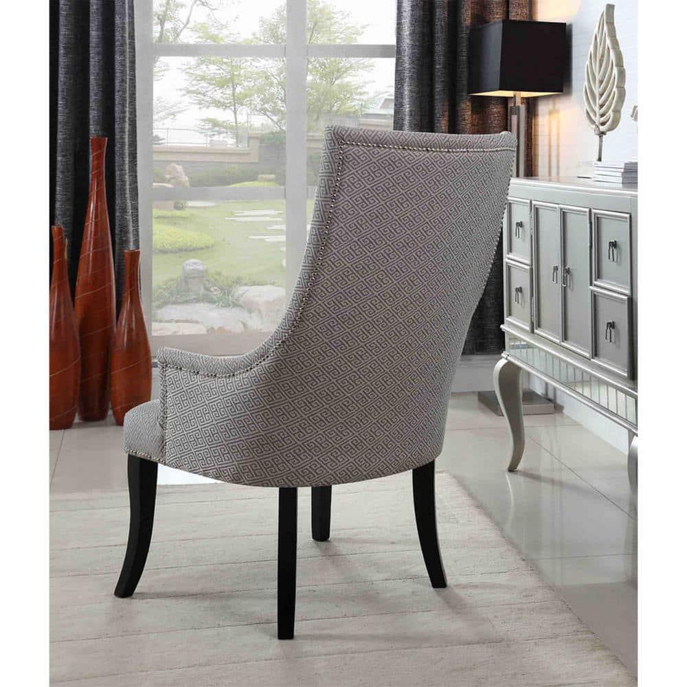 Best Master Republic Polyester Fabric Upholstered Acent Chair - Taupe/Light Gray