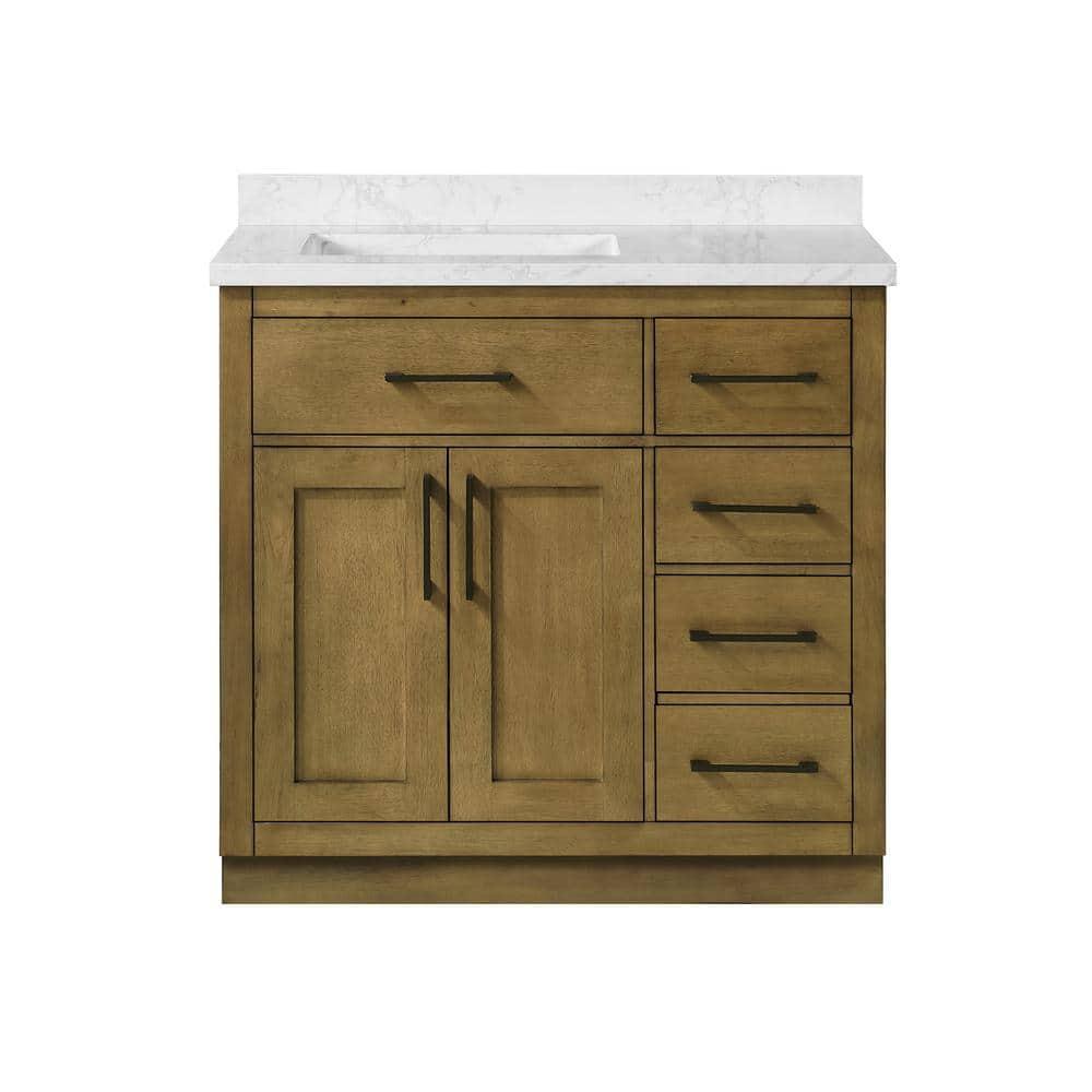 OVE Decors Athea 36 in. W Bath Vanity with Premium Countertop and Power Bar