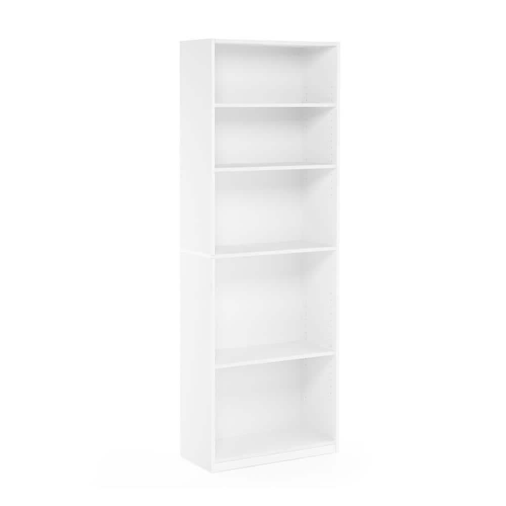Furinno 5 Cubes Bookcase Space Saver Organizer Bookshelf w/Adjustable Open Shelves,White