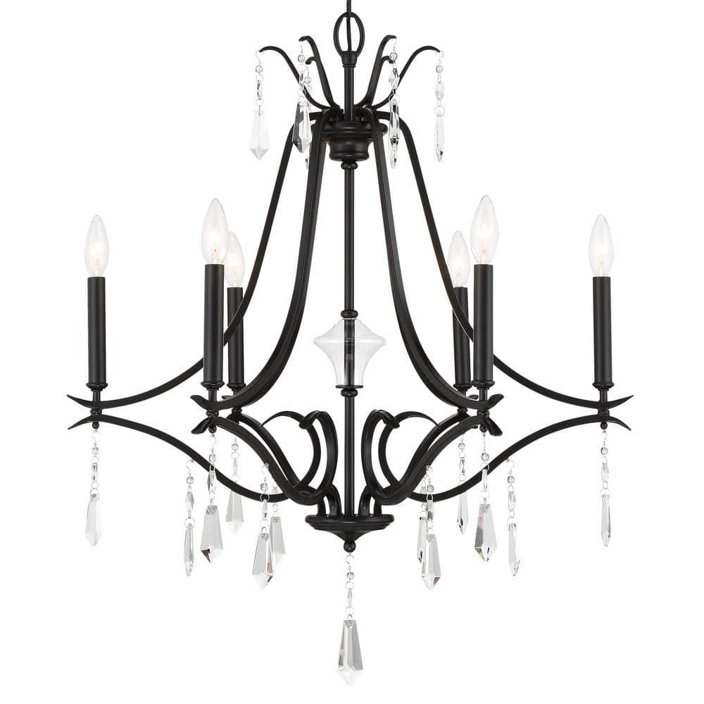 4446-66A-Minka Lavery-Laurel Estate - 6 Light Chandelier-31.75 Inches Tall and 26.75 Inches Wide-Coal Finish    -Traditional Installation