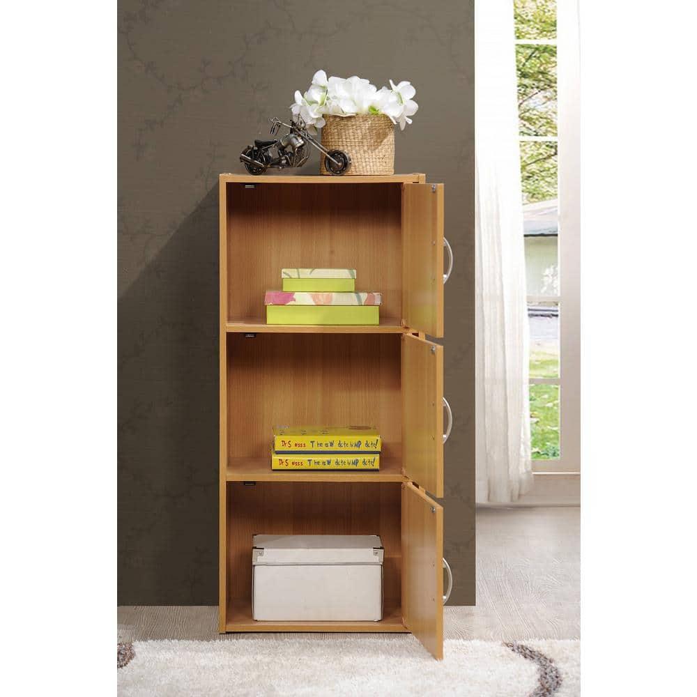 Indoor Modern Home Decorative Furniture 3-Shelf, 3-Door Bookcase