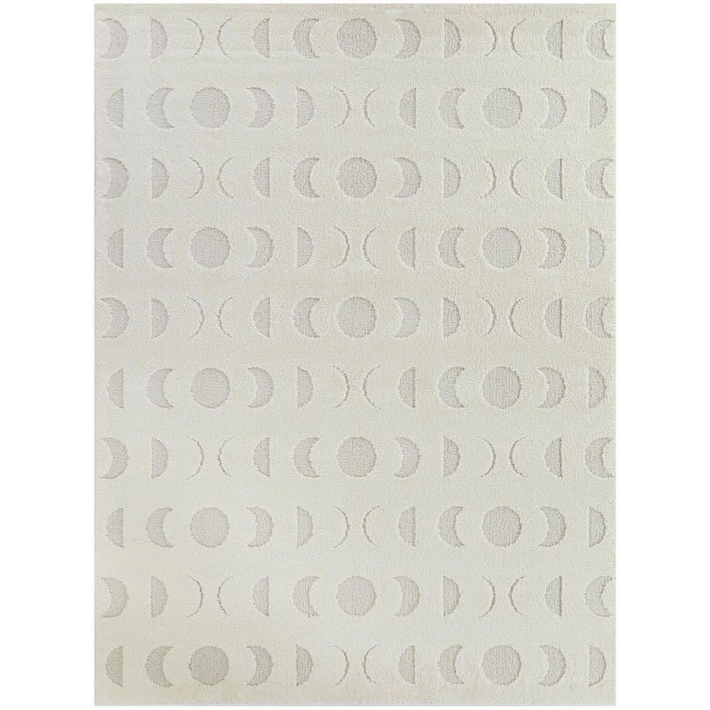 5'3"x7' Phases Contemporary Geometric Kids' Rug Off-White - Balta Rugs: Playroom & Bedroom Area Rug, Pet Friendly