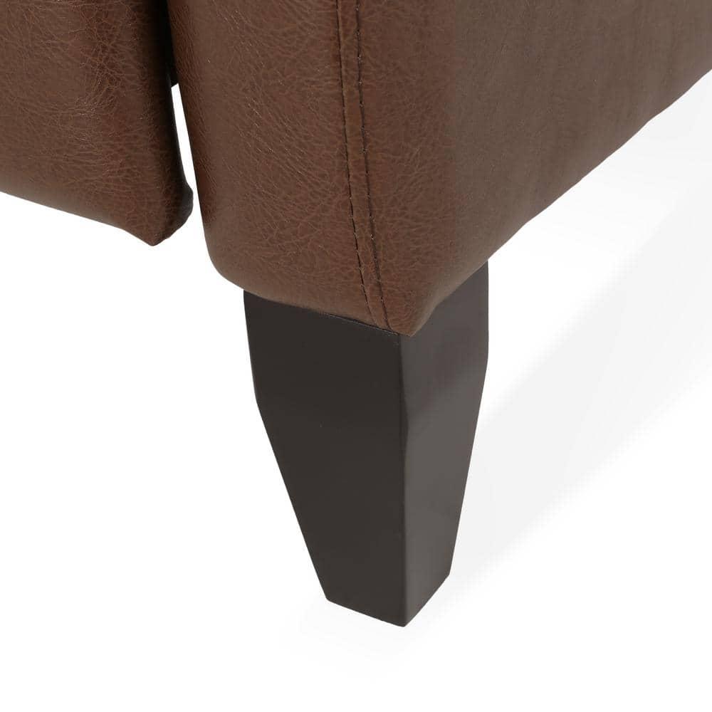 Noble House Steinaker Standard Faux Leather Tufted Pushback Recliner, Dark Brown