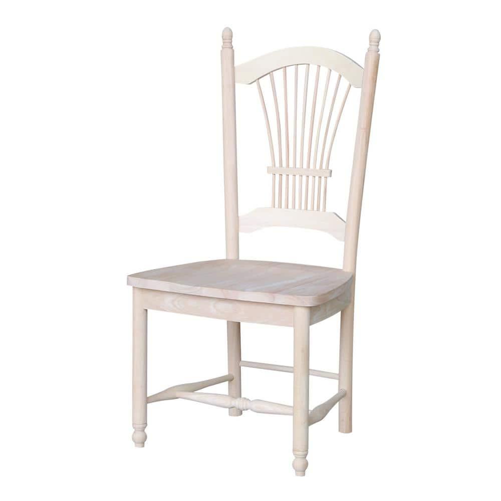 International Concepts Set Of 2 Sheafback Chair Unfinished: Hardwood Frame, Farmhouse Style, 225 lbs Capacity