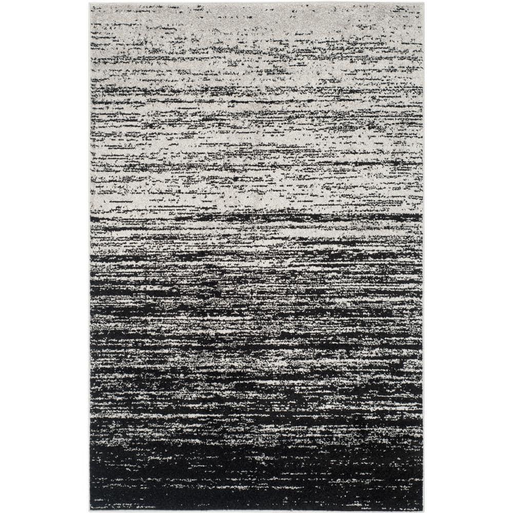 Adirondack ADR113 Machine Made Indoor Area Rug - Silver/Black - 4'x6' - Safavieh