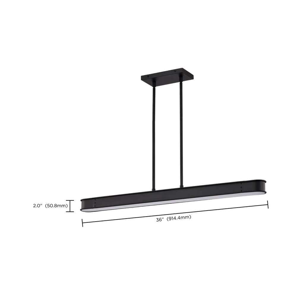 Keren - 36 Inch LED Island Pendant - Textured Black - Acrylic Lens
