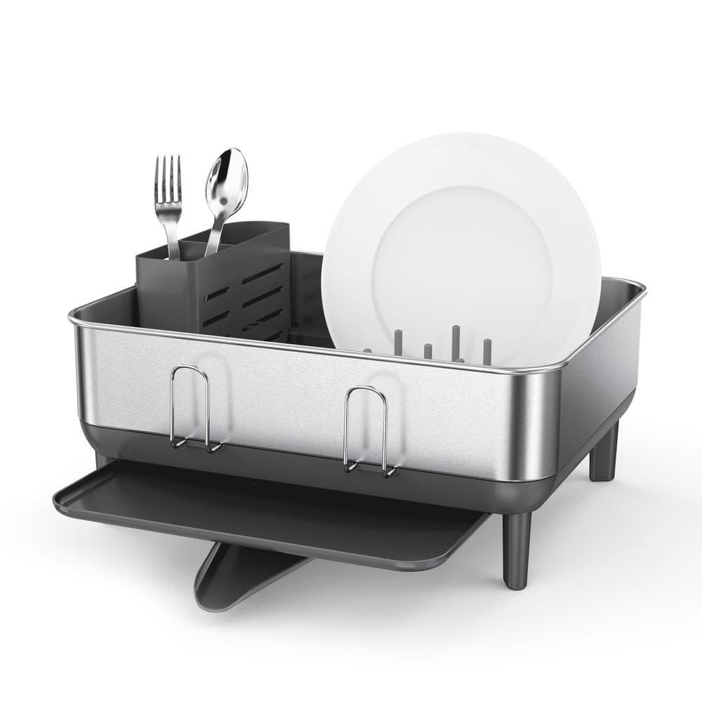 Simplehuman Compact Dish Drying Rack, Brushed Stainless Steel Frame