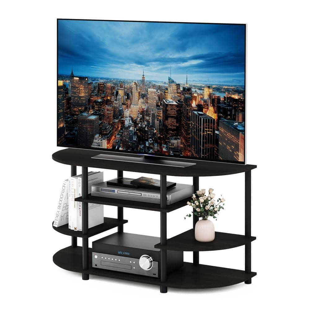 Furinno Simple Design TV Stand for TVs up to 44" Console Table Media Entertainment Center Bookcase Shelves for Living Room,Espresso