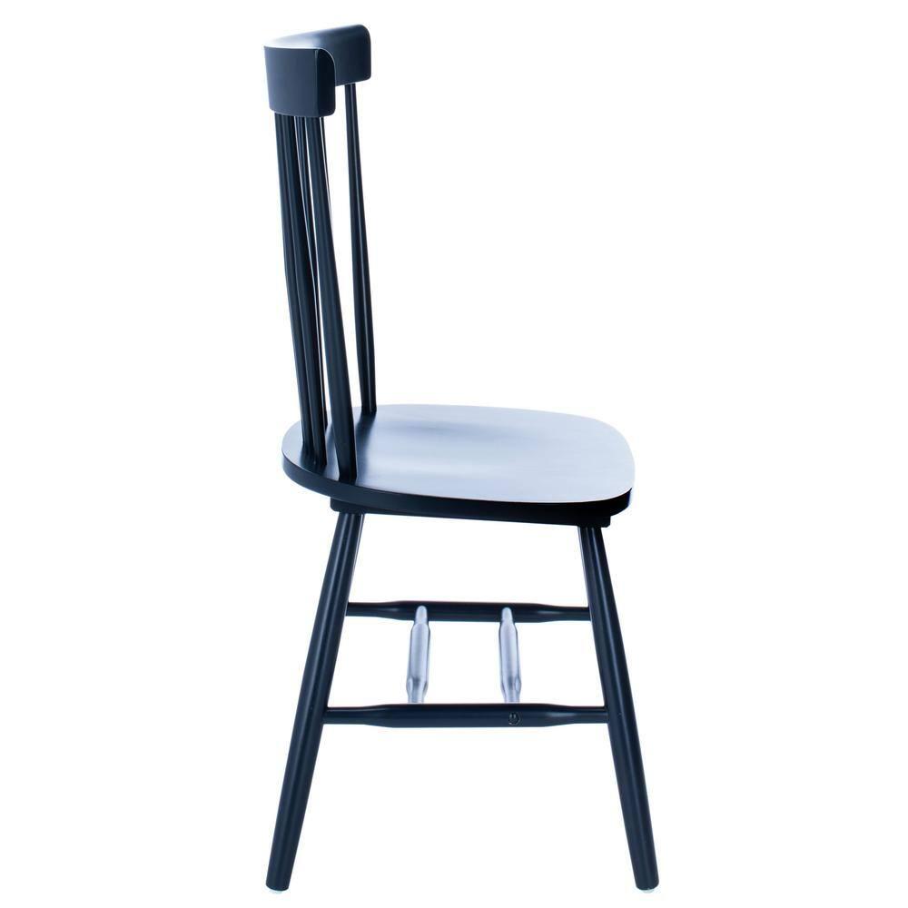 SAFAVIEH Parker Solid 17 in. H Spindle Dining Chair, Navy, Set of 2