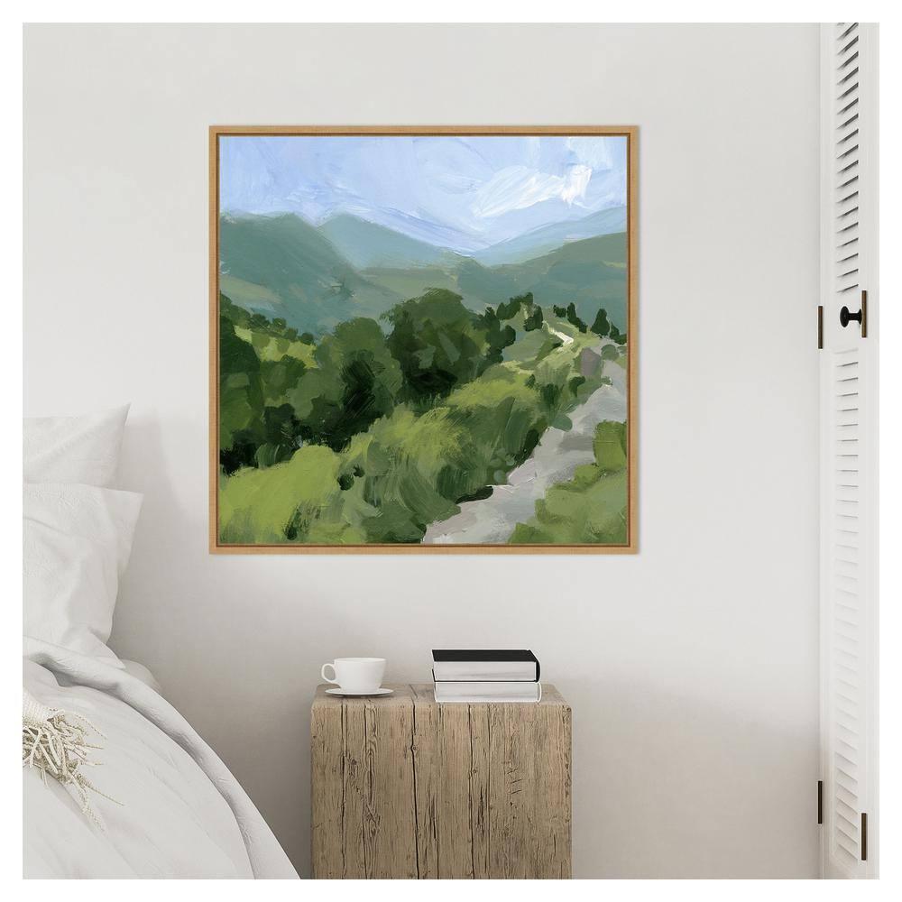 Amanti Art 30"x30" Tree Lined Path I by Victoria Barnes Framed Canvas Wall Art Print