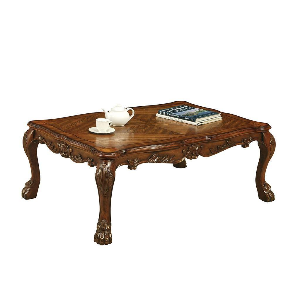 ACME Dresden Rectangular Wooden Coffee Table in Cherry Oak