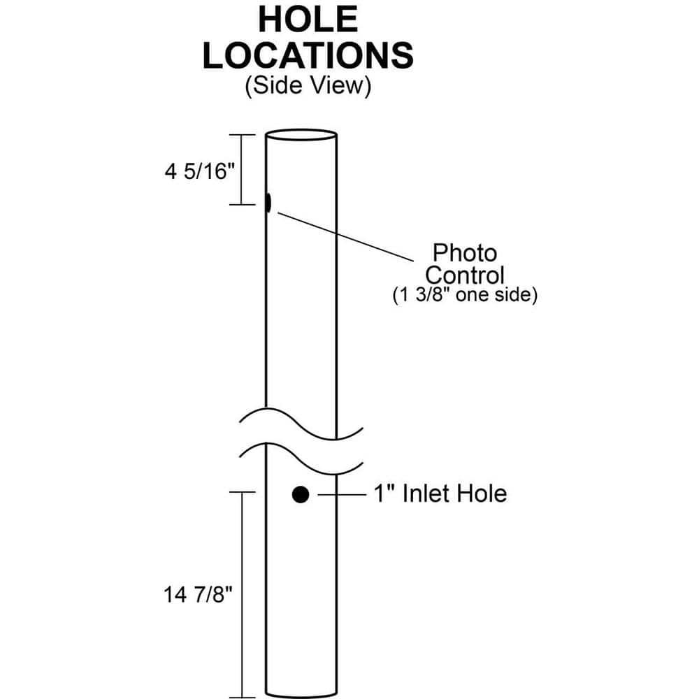 Solus 8-320NCA Direct Burial Lamp Post with Dusk To Dawn Photo Sensor, Fits 3" Post Top Fixtures, Includes Inlet Hole