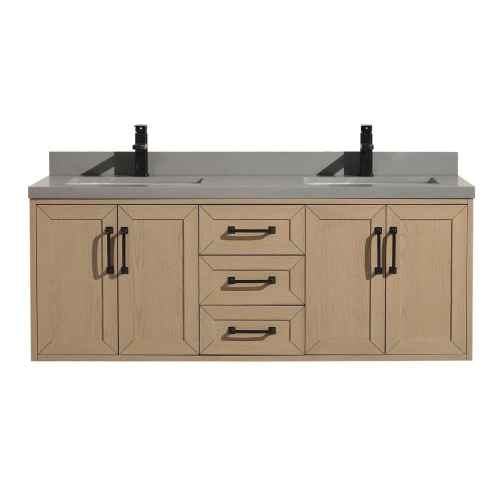 Ari Kitchen & Bath Venice 55'' Double Bathroom Vanity with Quartz Top