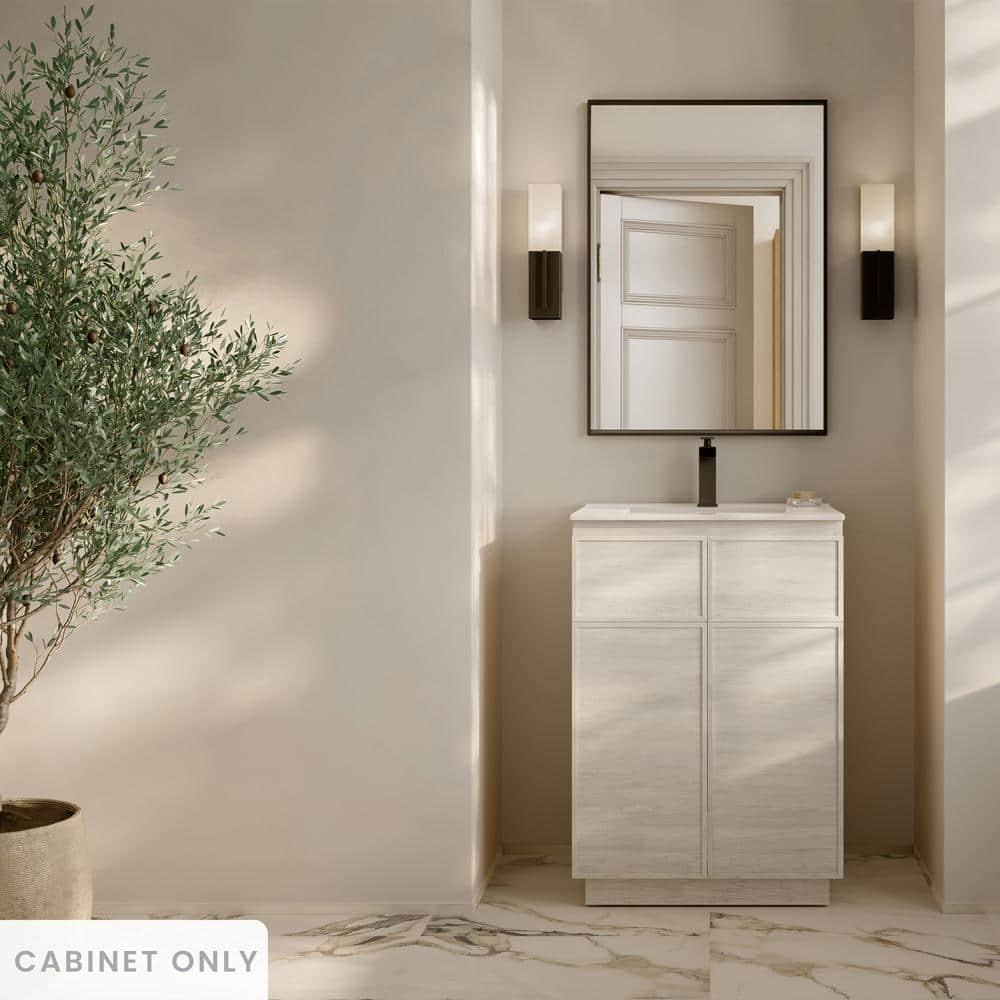 Swiss Madison St. Tropez 24" Freestanding Bathroom Vanity Cabinet Without Top In Natural Oak