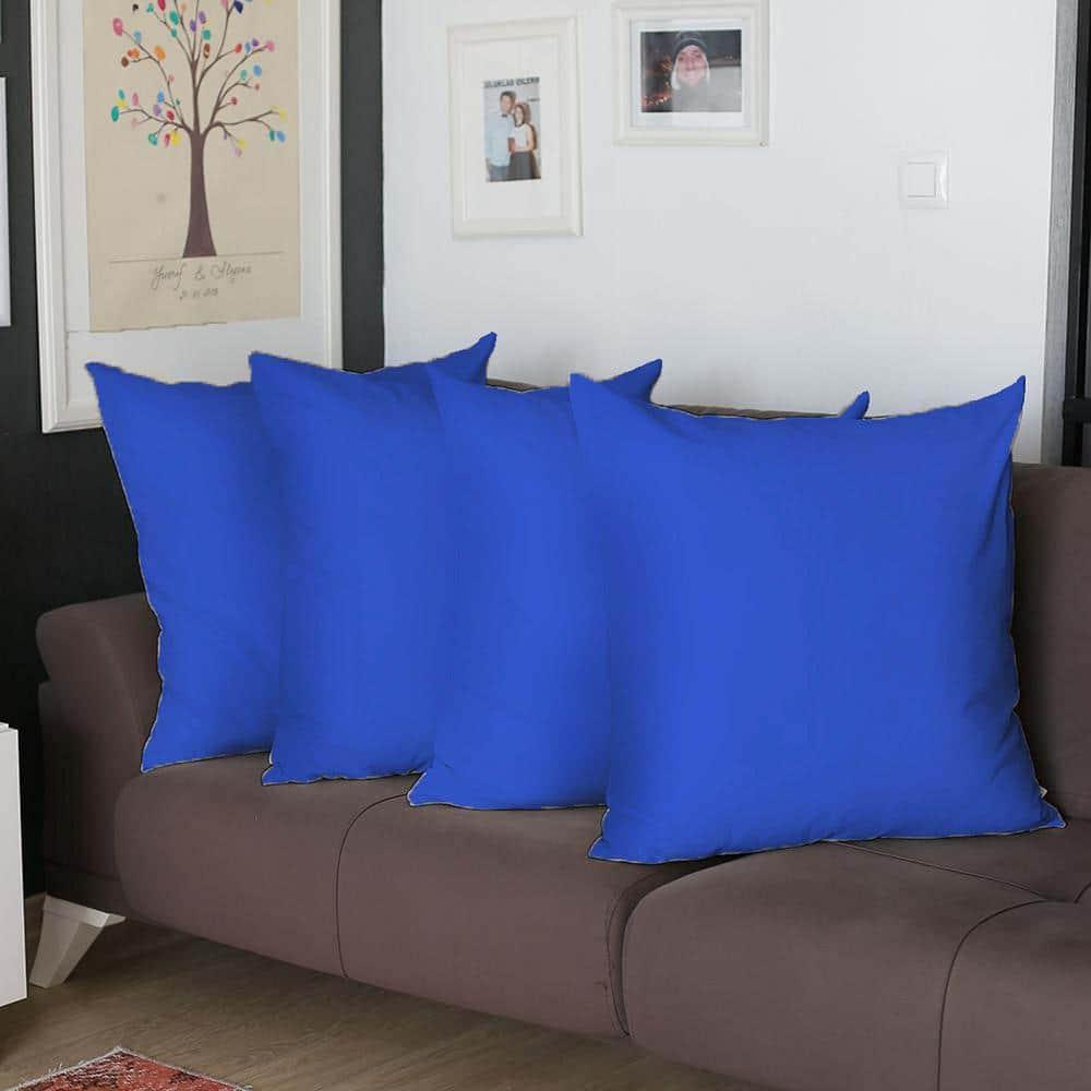 MIKE & Co. NEW YORK Honey Set of 4 Decorative Throw Pillow Cover Solid Color Sapphire Blue 26" x 26"
