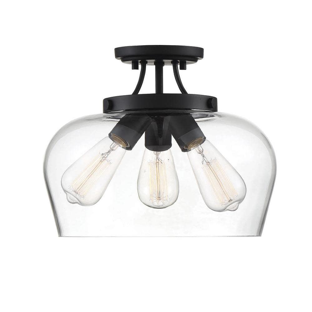 Savoy House Octave 3 - Light Semi-Flush Mount in  Black