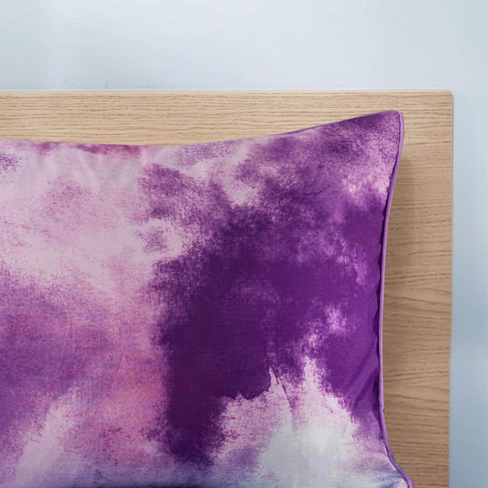 Cassiopeia Watercolor Tie Dye Printed Comforter Set with Throw Pillow