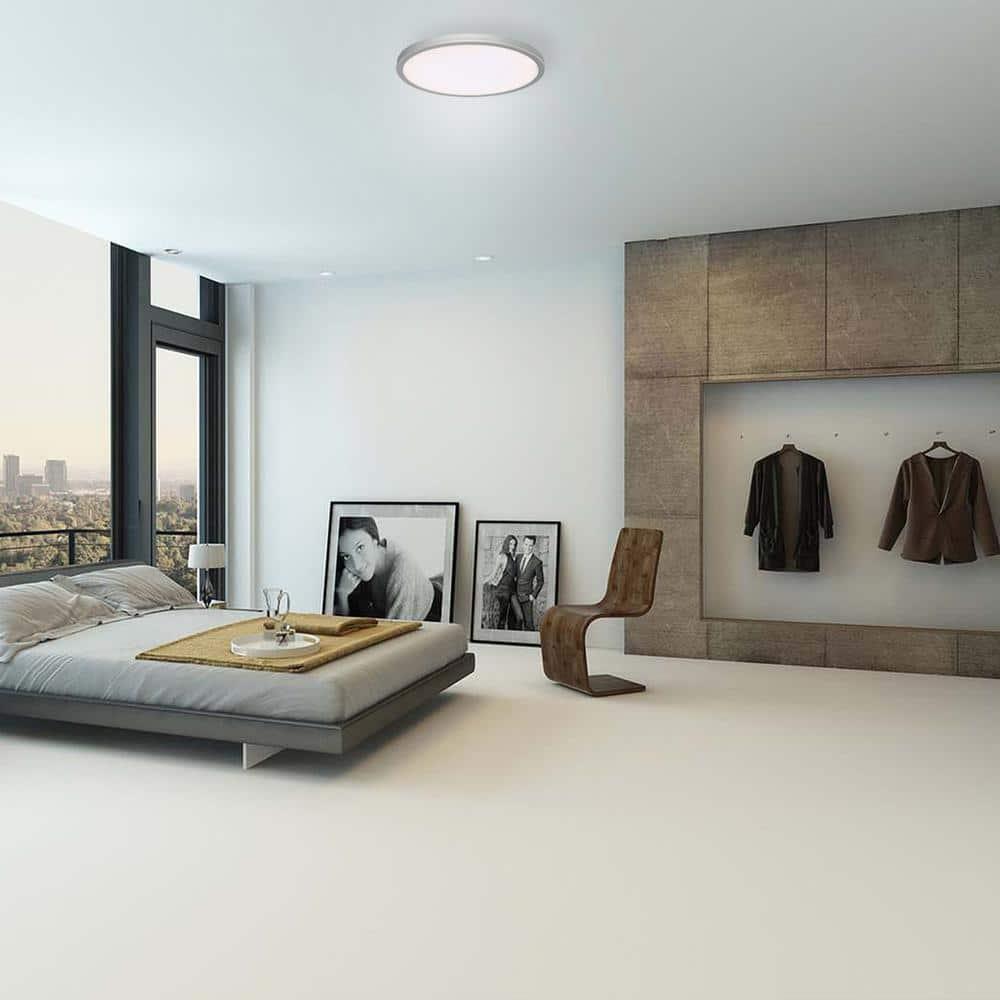 WAC Lighting dweLED, Geos 22in LED Round Low-Profile Flush Mount 2700K in Brass