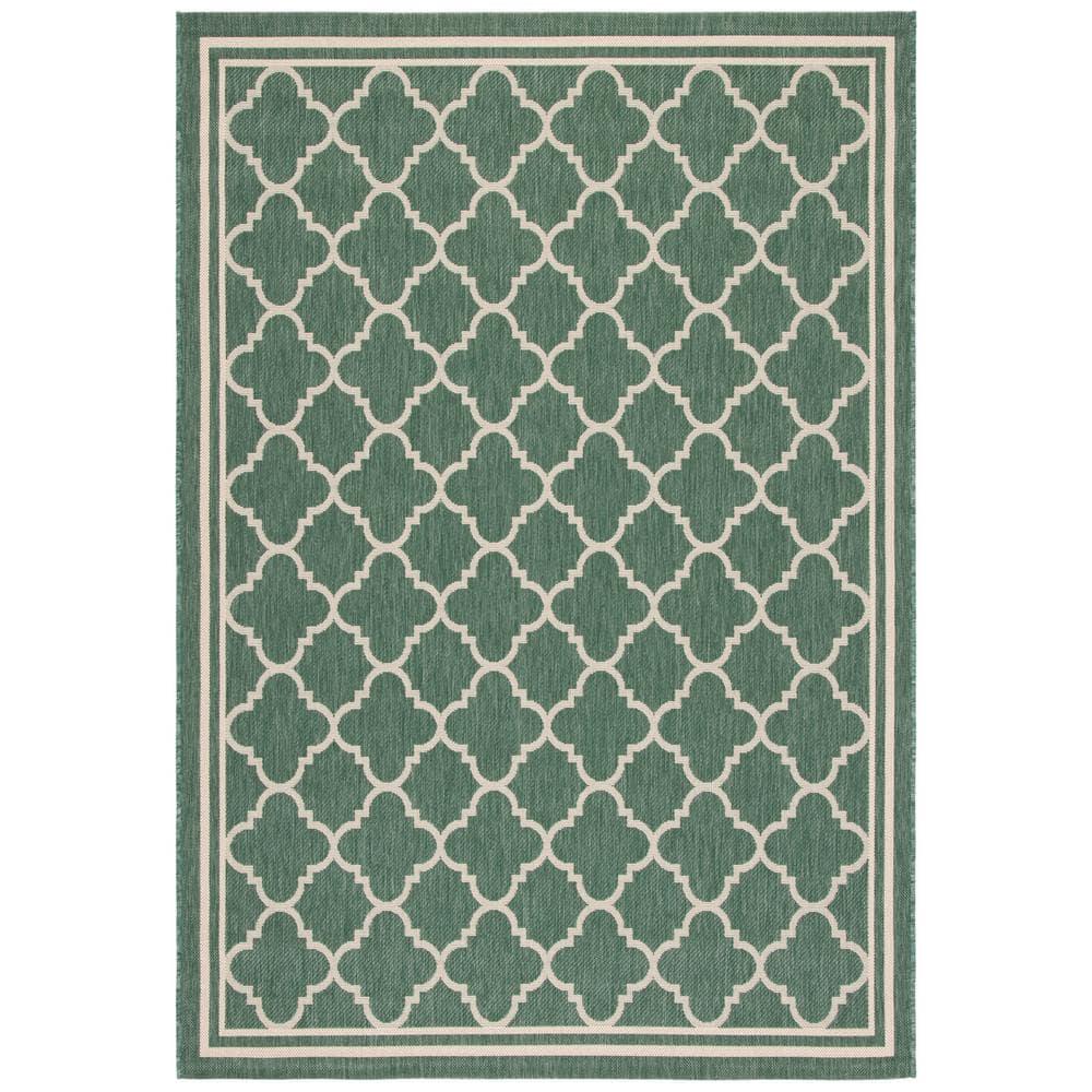 Courtyard CY6918 Power Loomed Indoor/Outdoor Area Rug - Dark Green/Beige - 5'3"x7'7" - Safavieh.