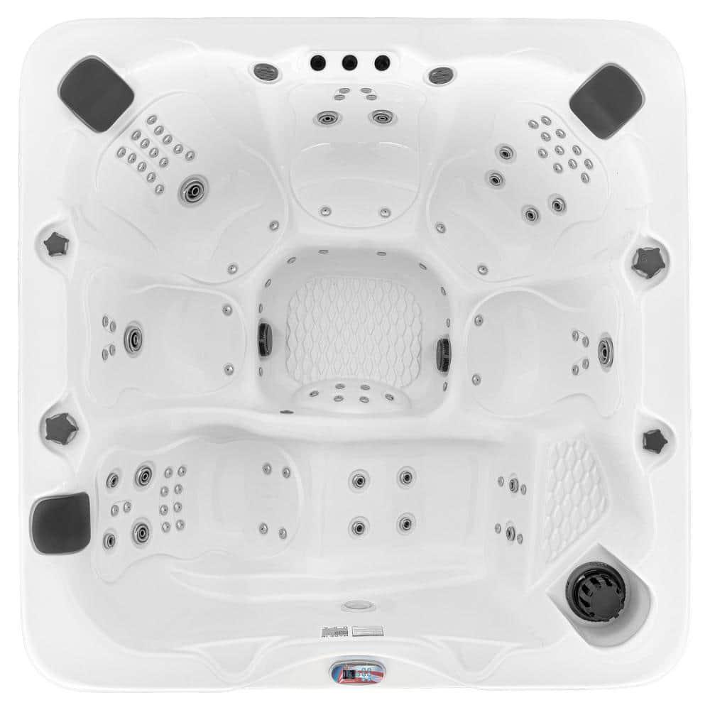 American Spas 6-Person 100-Jet Premium Lounger Spa Standard Hot Tub With Sound System And LED Waterfall