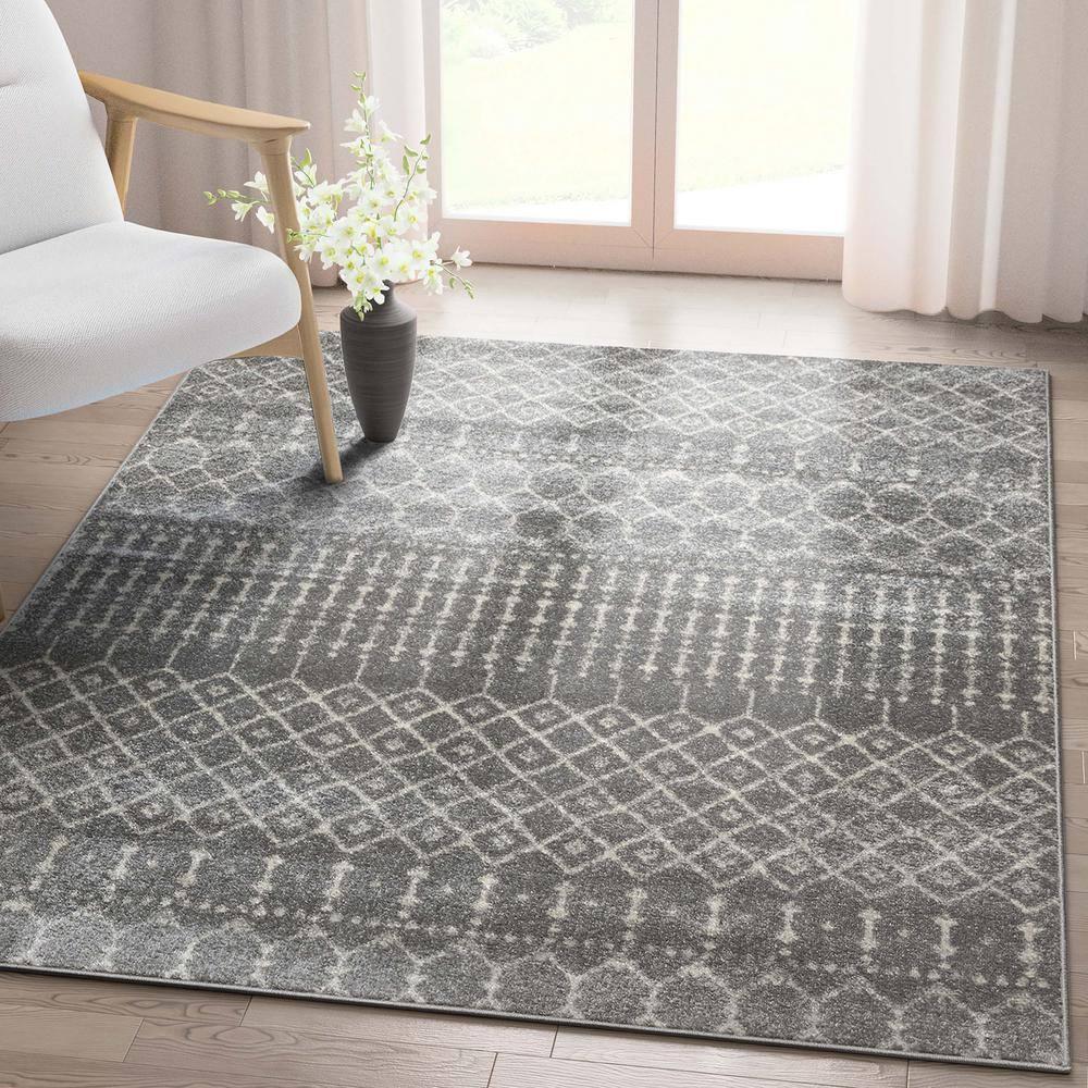 Mystic Colette Moroccan Trellis Grey Area Rug